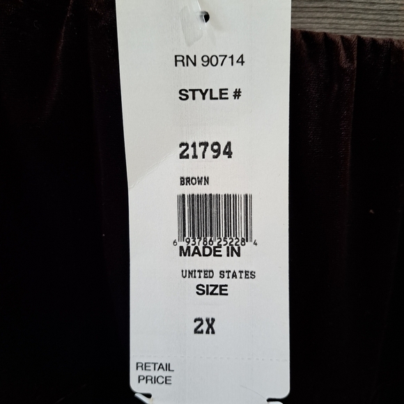 Vintage Brown Velour Maxi Skirt Pull On Elastic Waist Women's 2XL Bohemian NEW - Picture 2 of 8